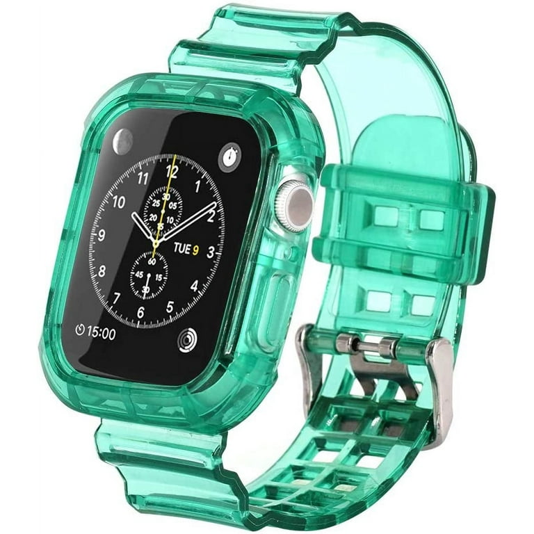 Watch Band Strap with Rugged Bumper Protective Case Compatible