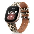 thumbnail image 1 of Watch Bands Compatible with Fitbit Versa 3 / Fitbit Sense, Genuine Leather Band Replacement Accessories Strap Wristband, Classic Leopard, 1 of 7