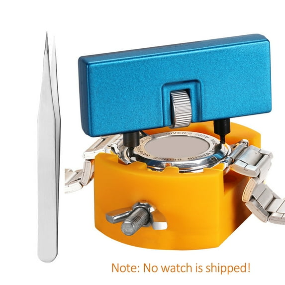 Watch Battery Replacement Tool Kit Watch Wrench Back Remover For Rotate Open Watch Cover Watch Case Opener Set With Watch Back Remover Holder And Tweezer Only For One Type Of Watch