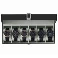 thumbnail image 1 of Watch Box, 12-Slot Watch Case with Large Glass Lid, Removable Watch Pillows, Watch Box Organizer, Gift for Loved Ones, Black Synthetic Leather, Gray Lining, 1 of 8