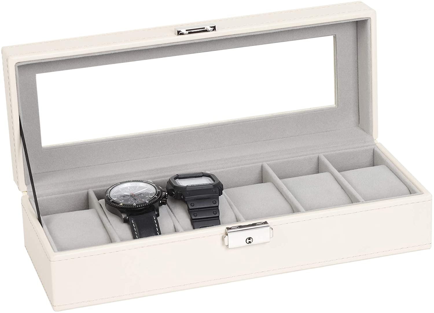 Professional Double Layer PU Leather Watch Storage Box With 12