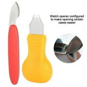 Watch Case Opener Tool Set | Stainless Steel & Plastic | Pry Open Watch Back Kit | 2 Pieces | Compatible with Pocket & Watches | Red & Yellow | Easy DIY Watch Maintenance