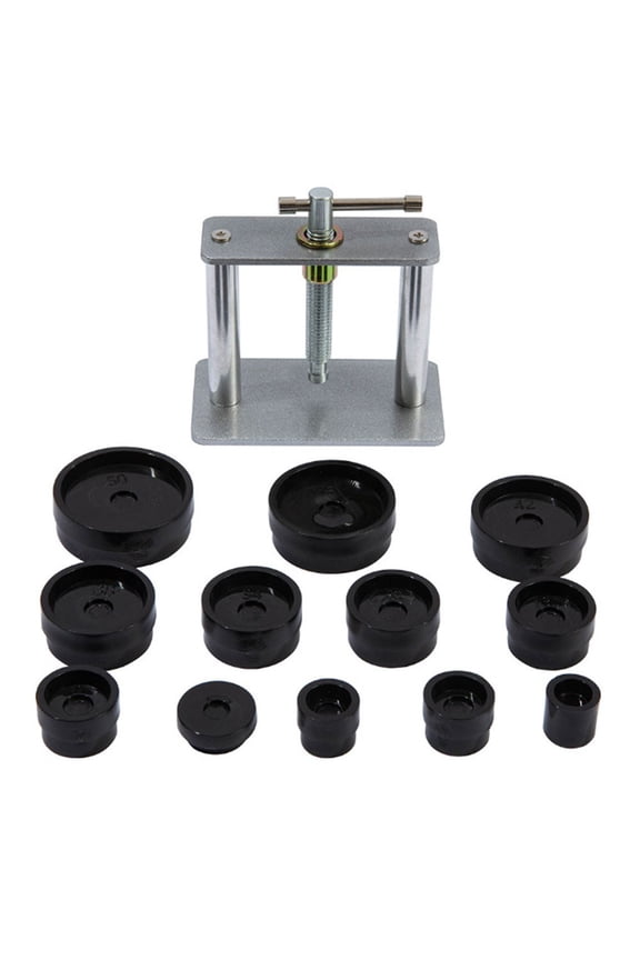 Watch Case Press Tool Kit with 13pcs/19pcs Dies for Watch Back Cover Replacement Watch Repair Set ABS Aluminum Watchmaker Tools Silver