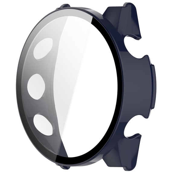 Watch Case with Tempered Glass Screen Protector, Shockproof PC Protective Cover for Garmin Smartwatch, Scratch-Resistant Bumper with Precise Cutouts(Blue)