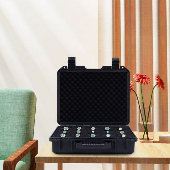 Watch Case for 15 Watches Collectors Display Storage Briefcase