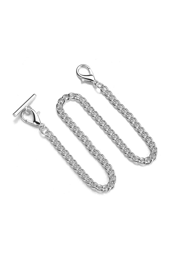 Watch Chains Fashion Replacement Chain for Antique Quartz Vintage Pocket Watch Alloy T-Bar Albert Chain Keys Pendant