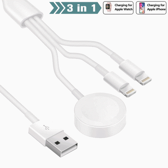 Watch Charger, 3 in 1 Magnetic Wireless Charger for iWatch and for iPhone, Compatible for Apple Watch Series 1-6/SE, for iPhone 12/11/X, for iPad and for AirPods