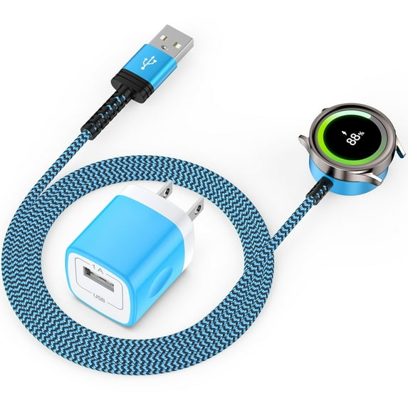 Watch Charger Compatible for Sumsang Watch, Magnetic Wireless Watch Charger, Smart Watch Charger 3.3FT Charging Cable with USB Wall Charger Block Compatible for Sumsang Galaxy Watch Series, Blue