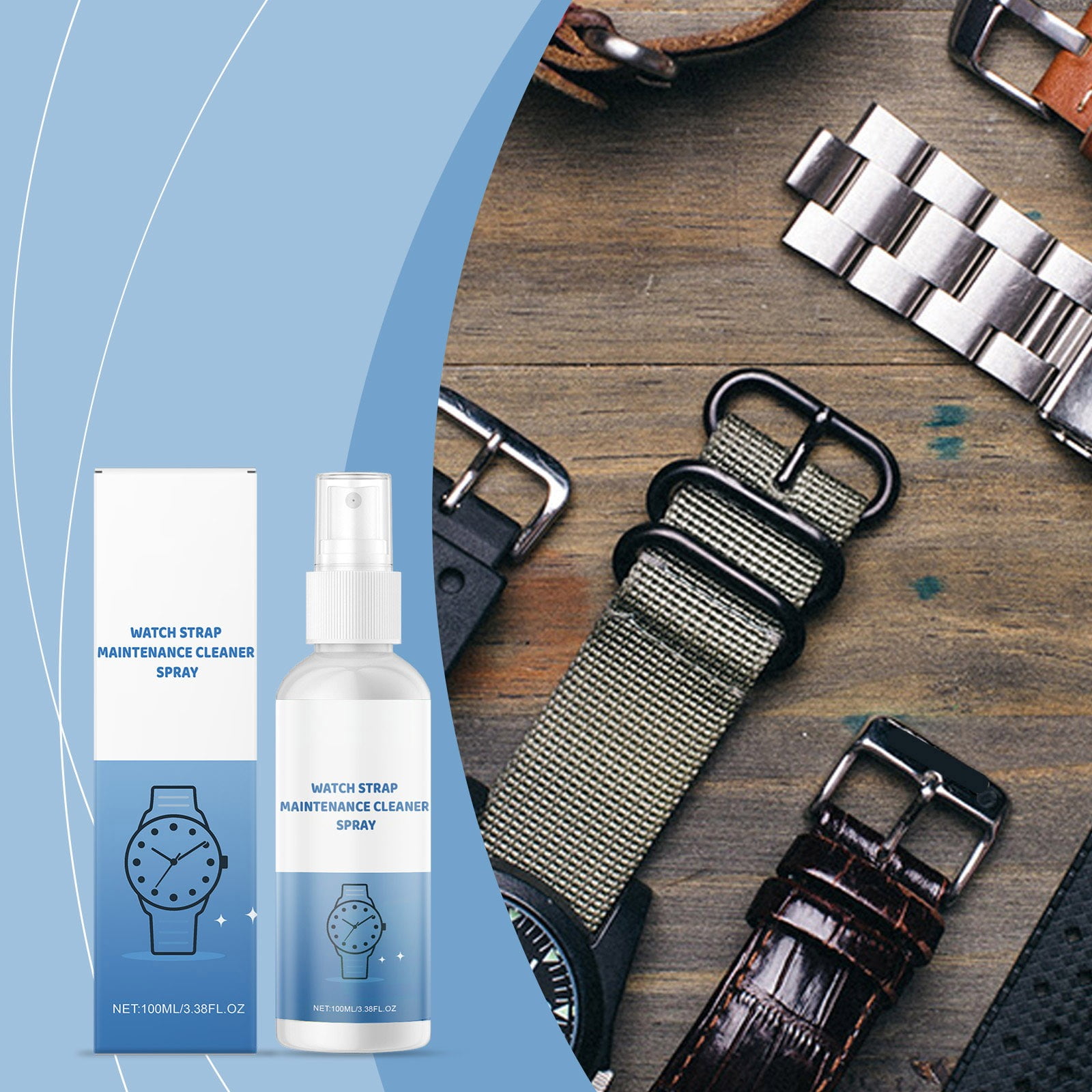 Watch Cleaner Spray Strap Polish, Liquid Remover,100ml Metal Bracelet ...