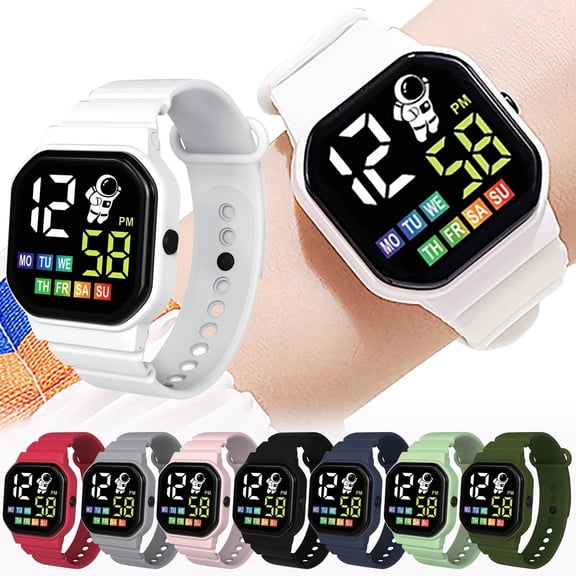 Watch, Date Display, 12/24 Hour Format, Silicone Watch Band, Square Face Watch, Birthday Gift, Outdoor, Student Hobby, Back to School, Pink, 1 Pc