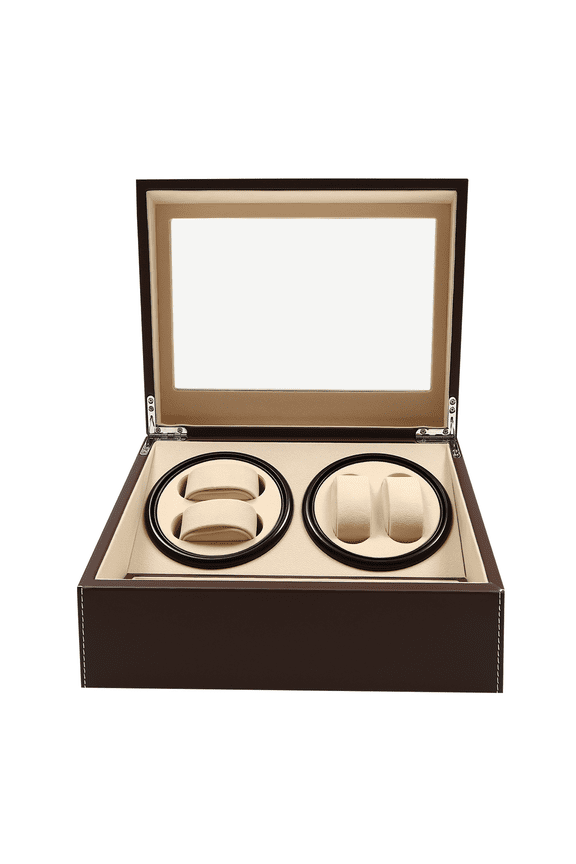 Watch Display Box 6-Slot Watch Winder Box 4-Winder Display Case with Automatic Rotation for Mechanical Watches