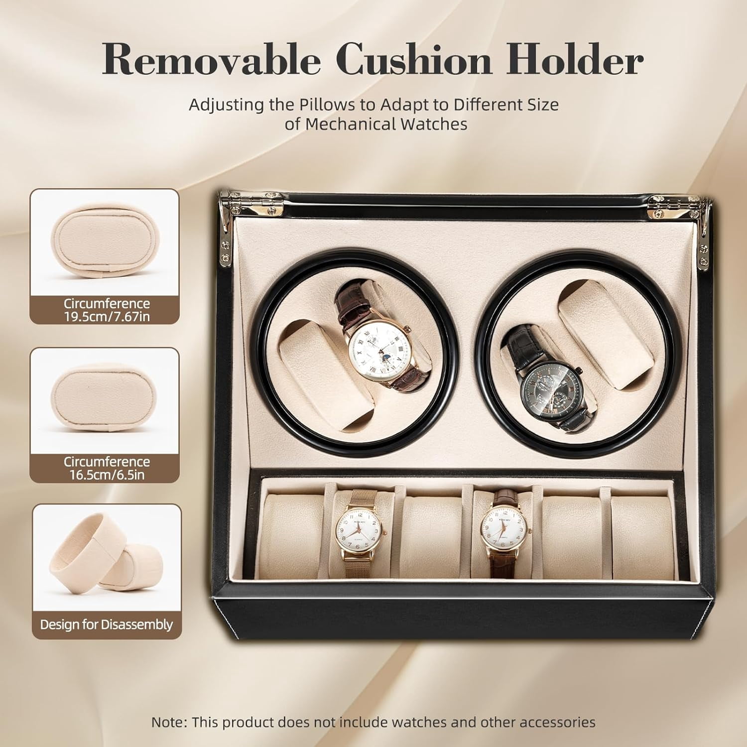 Watch Box Window Display Watch Display Box, Watch Winding Display Box, Detachable Outer Ring, 4 ...