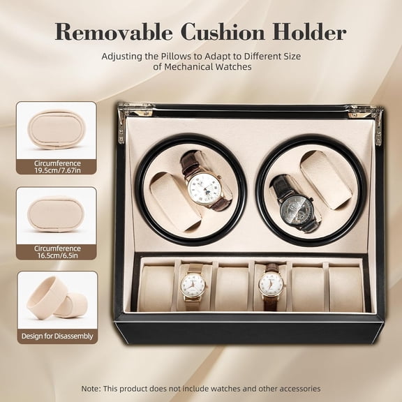 Watch Display Box, Watch Winding Display Box, Detachable Outer Ring, 4 Rotating Display Compartments and 6 Storage Compartments, Suitable for Personal, Store, and Home Decoration