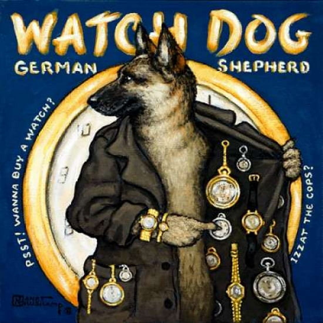 Watch Dog Canvas Art - Janet Kruskamp (24 x 24)
