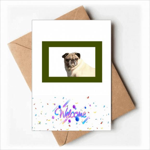 Watch Dog Pet Border Art Deco Fashion Welcome Back Greeting Cards Envelopes Blank