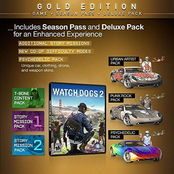 Watch Dogs 2 Gold Edition, Ubisoft, Xbox One, 887256022839