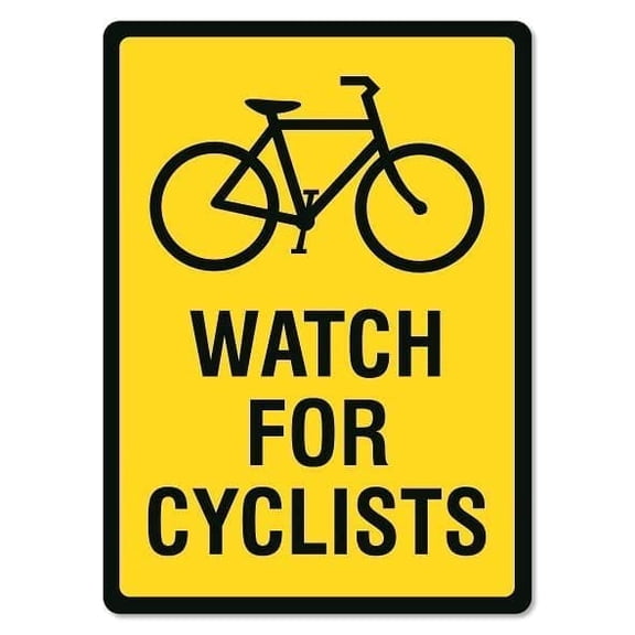 Watch For Cyclists Sign Traffic and Parking Metal Tin Sign Caution Danger Safety Security Warning Notice Signs (Aluminum) Size: 8 x 12 inch