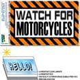 thumbnail image 1 of Watch For Motorcycles Orange - Caution Warning SLAP-STICKZ(TM) Premium Sticker, 1 of 1