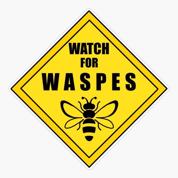 Watch For Wasps Insect Warning Outdoor Safety Sticker