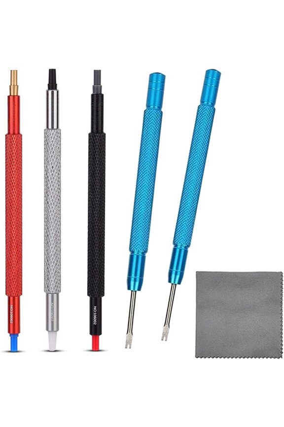 Watch Hands Repair Tool Kit, Watchmakers Wristwatch Repair Tools with 3 count Watch Hand Pressers Pusher,Removers Lever Minute Second Hand Removal, Puller Plunger Set