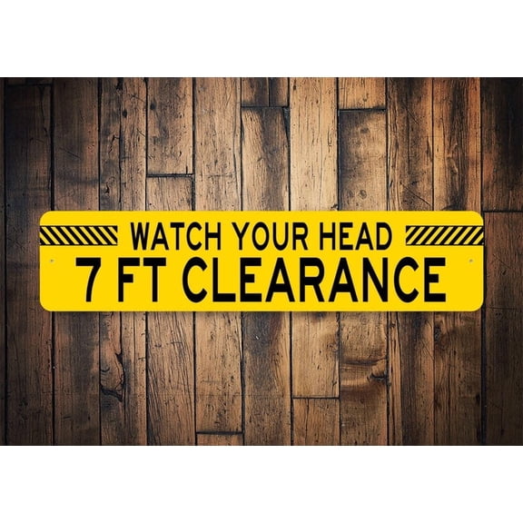 Watch Your Head Sign Max Height Sign Caution Height Limit Max Height Low Door Frame Sign Low Ceiling Sign Caution Watch Your Head - Size: 16 x 4 Inches
