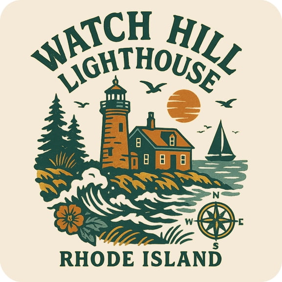 Watch Hill Lighthouse Rhode Island Keepsakes Souvenir Vinyl Sticker – Destination Travel Keepsake Collectible (3-Inches Wide)