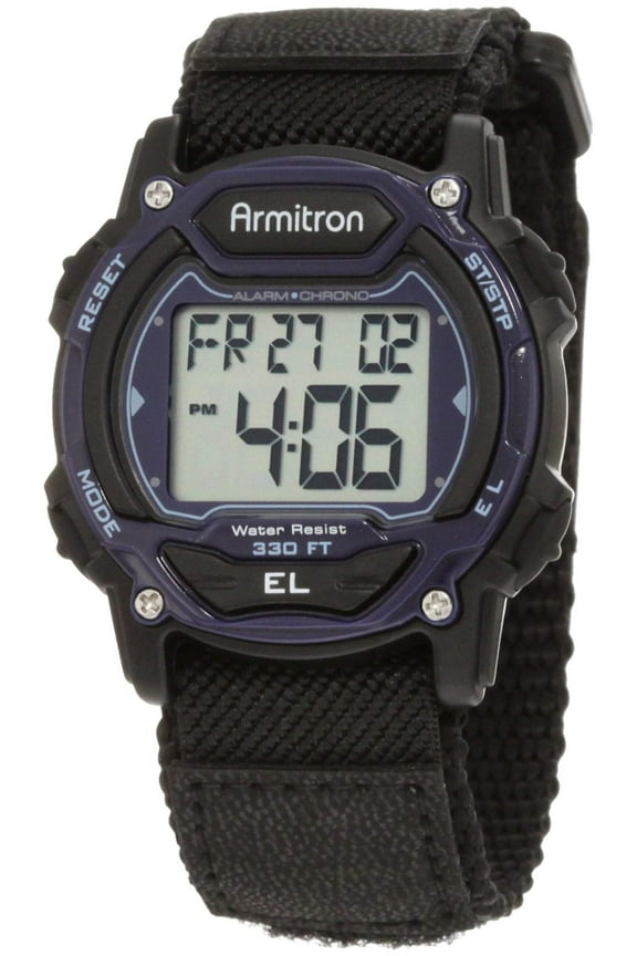 Watch Ladies Lcd Rnd Blu Nylon, PartNo 457004BLU, by Egluck Corportation, Clocks