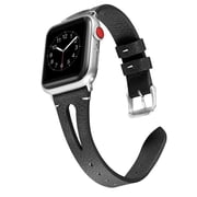 Watch Leather Band Strap, Genuine Premium Leather Wristband Compatible with Apple Watch Black, 42/44 mm