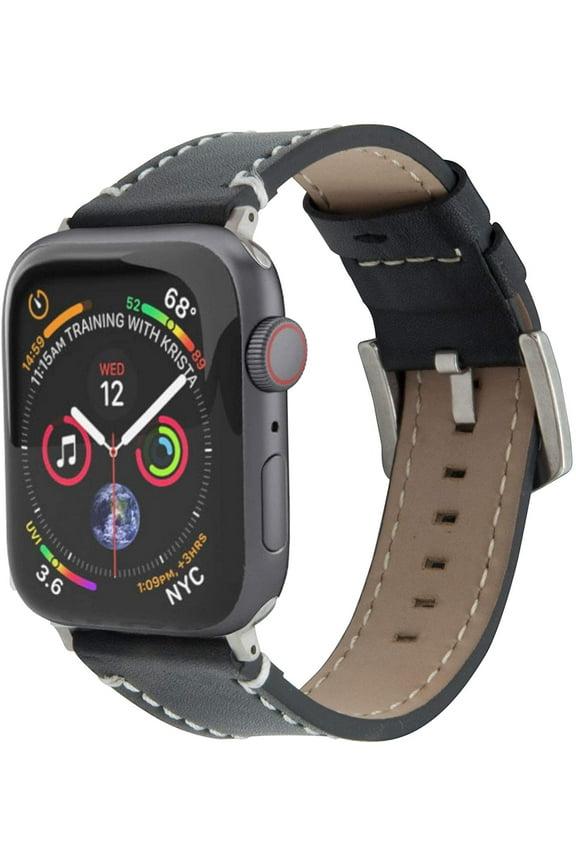 Watch Leather Band Strap, Genuine Premium Leather Wristband Compatible with Apple Watch (Black Panther, 42/44 mm)