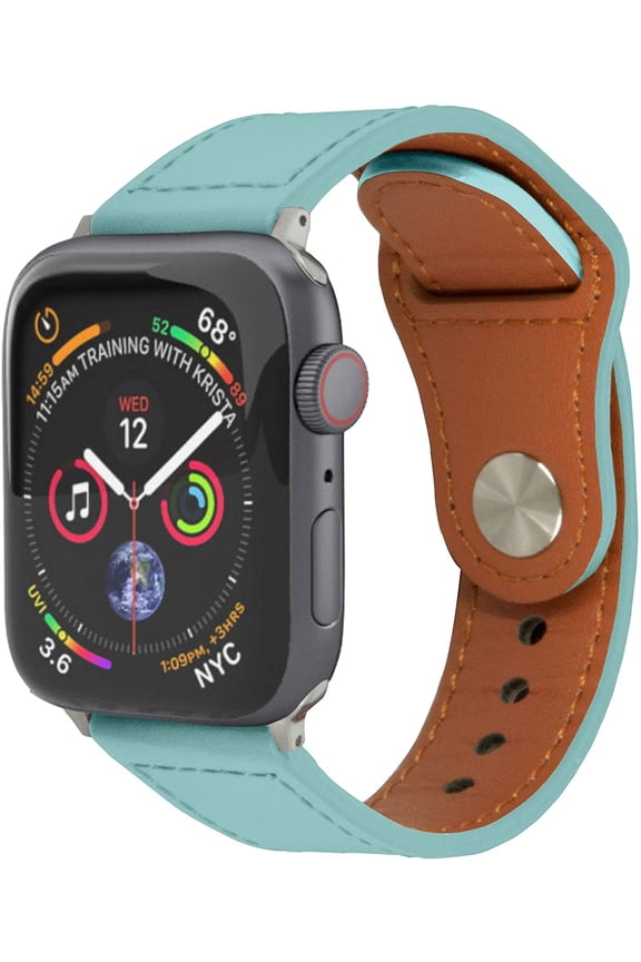 Watch Leather Band Strap Genuine Premium Leather Wristband Compatible with Apple Watch iWatch Bands (Mint, 38/40 mm)