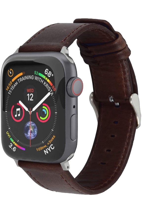 Watch Leather Band Strap, TUFRIND Genuine Premium Leather Band Compatible with Apple Watch (Charcoal, 38/40 mm)