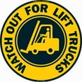 thumbnail image 1 of Watch Out For Lift Trucks 2 Non-Slip Floor Marker | 12 Pack of 16" Circle Vinyl Decal | Protect Your Business, Work Place & Customers |  Made in The USA, 1 of 3