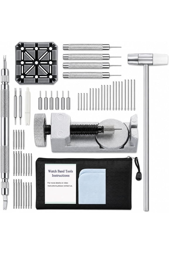 Watch Link Removal Kit, Watch Band Tool for Watch Bracelet Resizing,Adjustment -Watch Strap Pins Repair,Fixing, Set with 20 Spring Bars,20 Watch Cotter Pins
