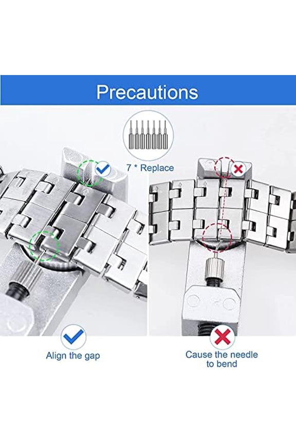 Watch Link Removal Tool Kit, Watch Band Tool for Watch Repair, Bracelet Adjustment, Replacement and Resizing, Watch Strap Link Remover, with 10 Spring Bars, 10 Pins, User Manual