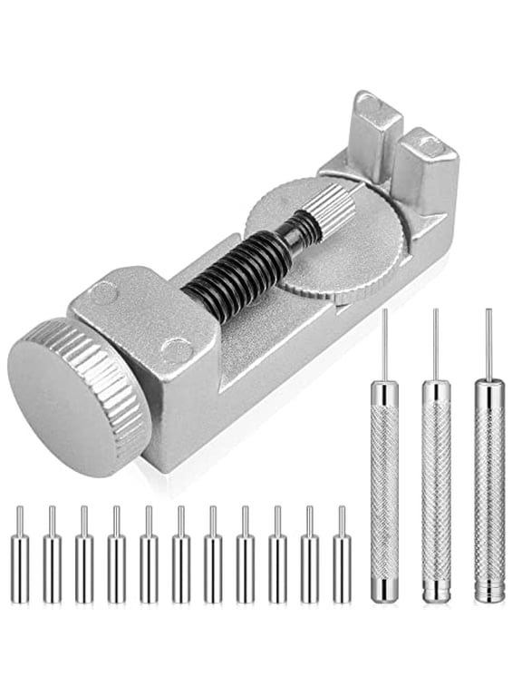 Watch Link Removal Tool Kit,Watch Pin Removal Tool with 12pcs Replacement Pins and 3pcs Pin Punches for Watch Band Remover,Watch Bracelet Sizing,Watch Strap Adjustment and Watch Repair