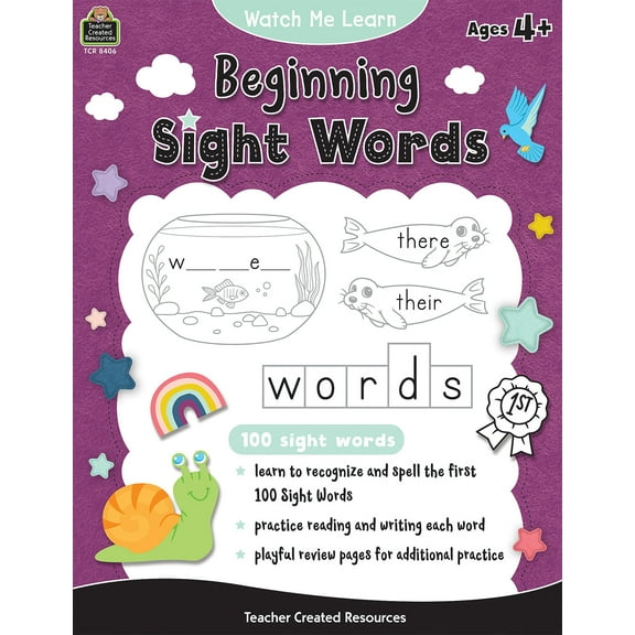 Teacher Created Resources Watch Me Learn: Beginning Sight Words 1-100 (TCR 8406)