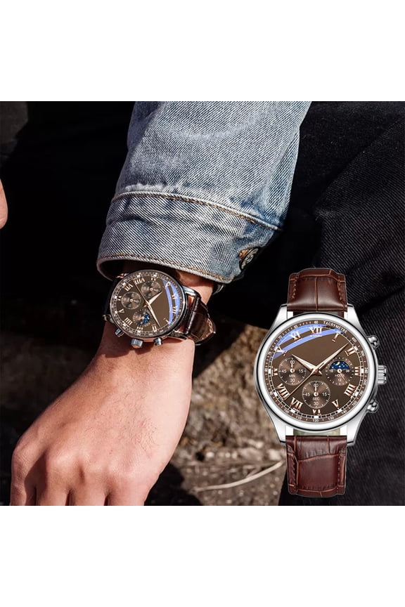 Watch for Men Waterproof Business Watch Quartz Sports Watch Casual Belt Men's Watch Men's Watch Men's Casual Outdoor Business Watch Elegant Gifts for Men