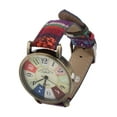 thumbnail image 1 of Watch Multicolour Bohemian Style Brass PU Leather Button Battery Women Watch For Birthday Party, 1 of 21