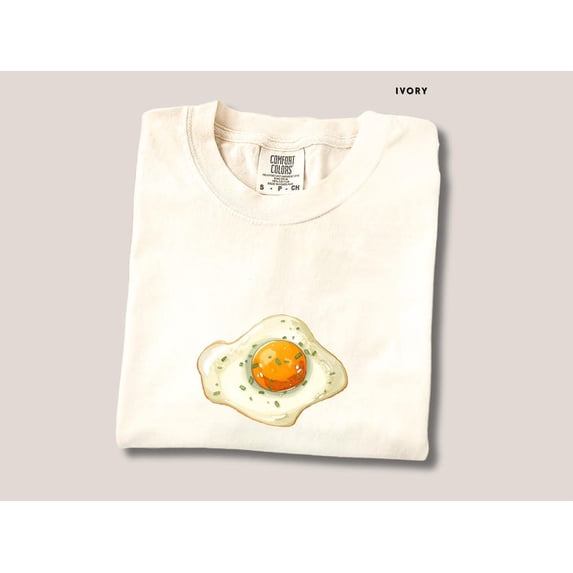 Watch My Egg Minimal Foodie Quote Shirt with Aesthetic Breakfast Graphic Design for Brunch Vibe Comfort Colors Unisex Cotton T-Shirt, Size S-3XL