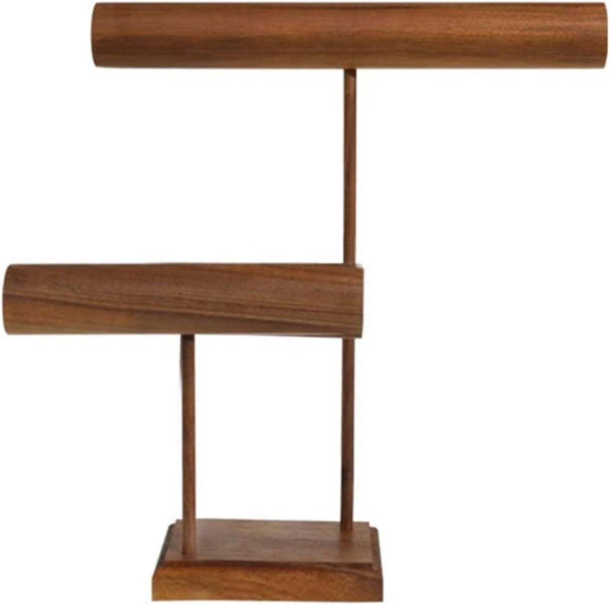 Watch Organizer For Men  black jewelry organizer, 2 Tier Walnut Bracelet Holder Wood T-Bar Jewelry Stand Organizer, Necklace and Bracelet Hanger, Watch Holder Rack for Selling,Jewellery Display Stand