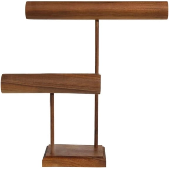 Watch Organizer For Men black jewelry organizer, 2 Tier Walnut Bracelet Holder Wood T-Bar Jewelry Stand Organizer, Necklace and Bracelet Hanger, Watch Holder Rack for Selling,Jewellery Display Stand