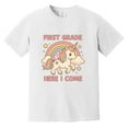 thumbnail image 1 of Watch Out First Grade Here I Come Funny Unicorn Back School Comfort Color T-Shirt, 1 of 4