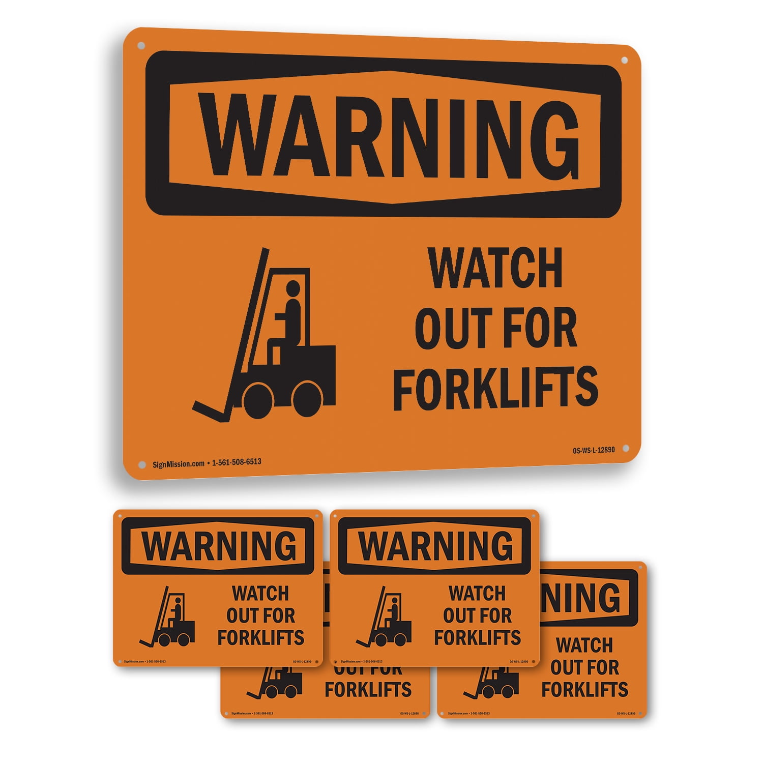 Watch Out For Forklifts OSHA WARNING Aluminum Sign 24 Inch x 18 Inch ...