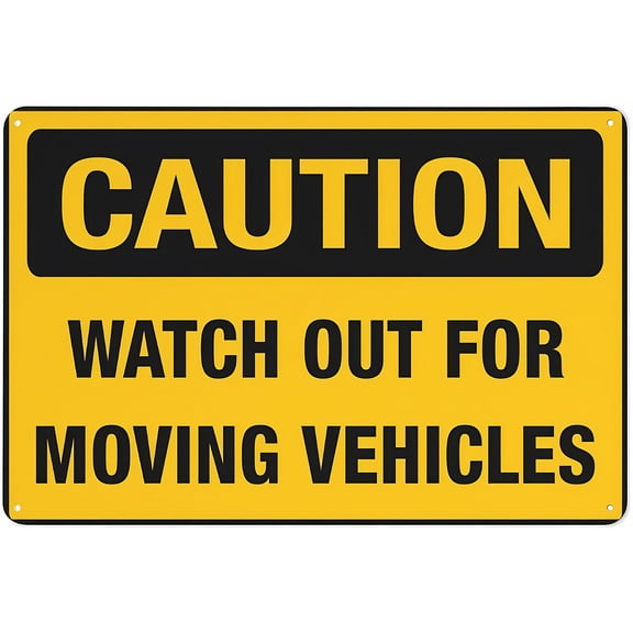 Watch Out For Moving Vehicles - 8"x12" Grade Sheeting Rust Free Aluminum Sign, Weather Resistant Waterproof Easy To Mount