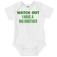 thumbnail image 1 of Watch Out I Have A Big Brother Cute Romper Boys or Girls Infant Baby Brisco Brands 6M, 1 of 7