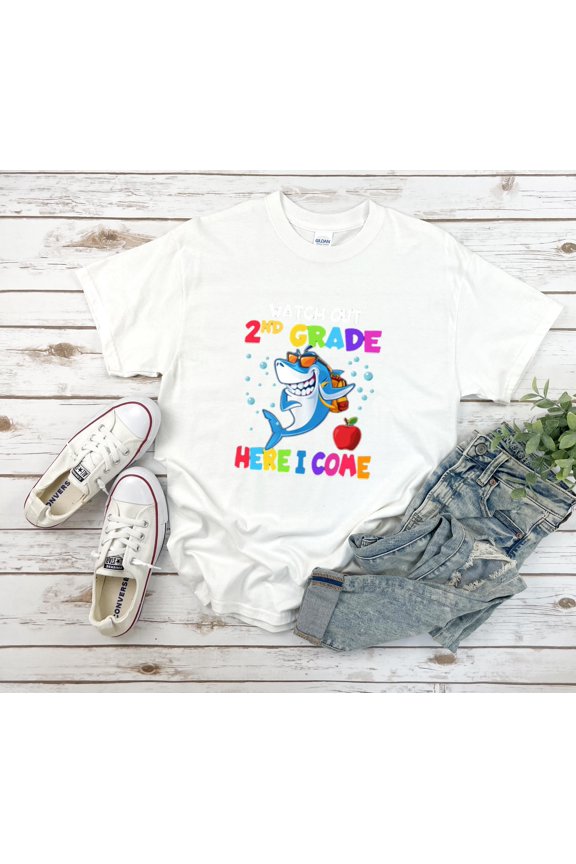 Watch Out Second Grade Here I Come Funny Dabbing Shark Gift Unisex T-Shirt