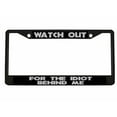 thumbnail image 1 of Watch Out for The Idiot Behind me Style Metal License Plate Frame Personalized/Car Accessories Car Tag Holder Cover (Black/Black/Silver), 1 of 2