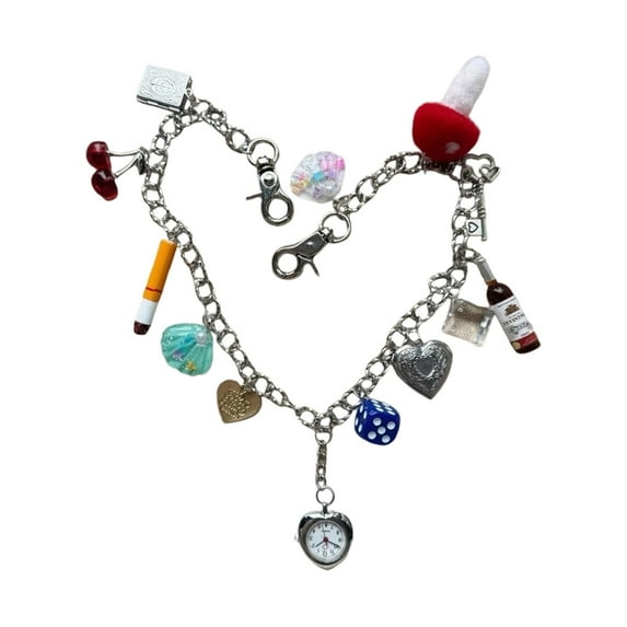 Watch Pendant Charm Pants Chain Adjustable Length Fashion Keyring Jewelry Piece