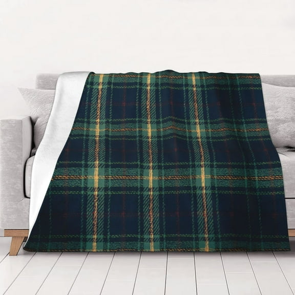 Watch Plaid Black Warm Cozy Plush Throw Blanket for Couch Bed Sofa 80"x60"