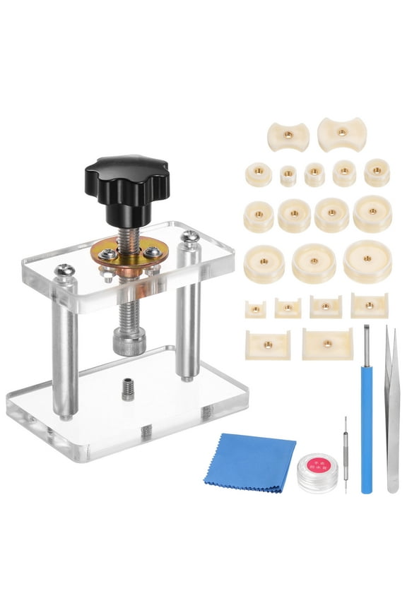 Watch Press Set Watch Back Case Screw Type With 20 Dies Watch Repair kit Case Opener Acrylic Watch Press Tool
